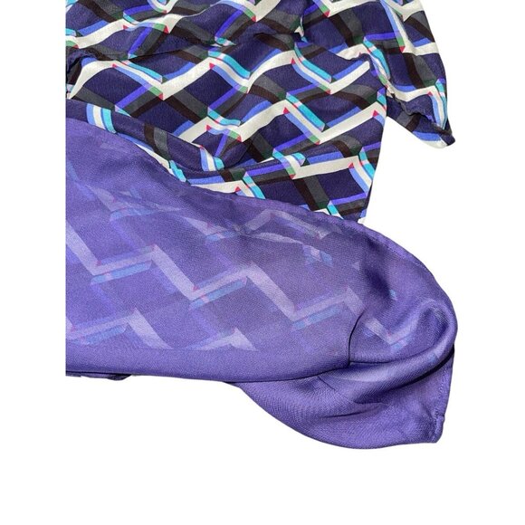 RIELEY Women's Small Geometric Print Mini Dress 100% Silk Polyester Lining READ - Picture 13 of 16